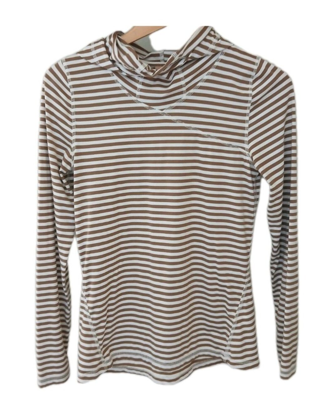 Indyeva Hooded Pullover Size Small Stripe Performance L/S Lightweight Hike